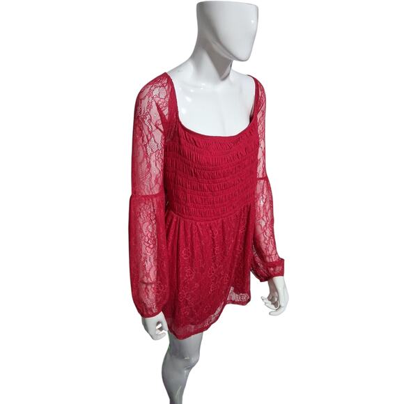 TORRID Fairygoth Whimsy Lace Women's size 4X Smocked Bodice Babydoll Vampire Top - Picture 7 of 11